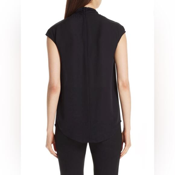 St. John 100% Silk Tie Neck Cap Sleeve Georgette Shell Top Size S - Picture 4 of 11